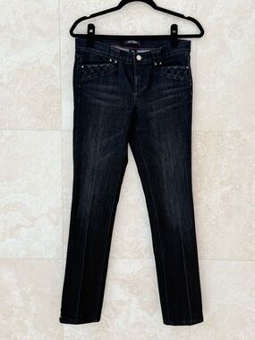 White House Black Market Noir Dark Wash Slim Straight Jeans Size 2